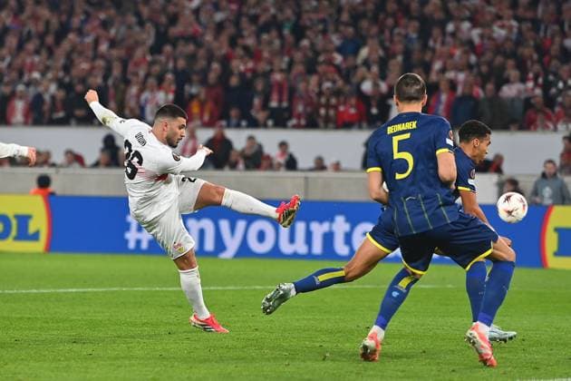 Tor Deniz UNDAV (VFB Stuttgart) zum 1-2,Aktion,Torschuss. Fussball UEFA Europa League Achtelfinale VfB Stuttgart - FC Porto am 12.03.2026 MHP ARENA.