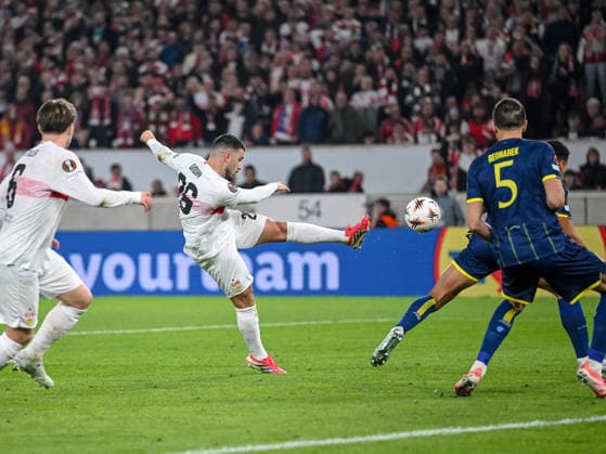 Deniz Undav (VfB Stuttgart) scores his team s first goal during the UEFA Europa League 2025 26 Round of 16 First Leg match between VfB Stuttgart and FC Porto at Stuttgart Arena on March 12, 2026 in Stuttgart, Germany. (Photo by Harry Langer DeFodi Images) -