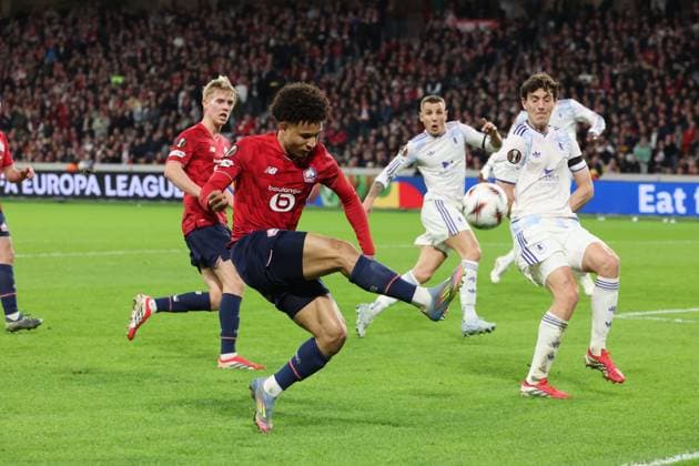 LILLE - ASTON VILLA PHOTOPQR VOIX DU NORD STEPHANE MORTAGNE ; 12 03 2026 ; Villeneuve d Ascq, le 12 03 2026, Football, 1 8eme de Final de la League Europa VOIX DU NORD Lille vs Aston Villa, Europa league NORD France  Copyright: xPHOTOPQR VOIXxDUxNORD MAXPPPxSTEPHANExMORTAGNEx 20260312VDN2325 20260312VDN2325