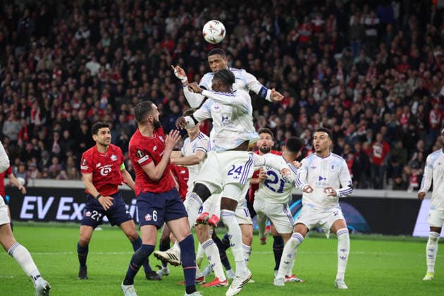FOOTBALL : LOSC Lille vs Aston Villa FC - UEFA Europa League - 12 03 2026 Action du LOSC lors du match LOSC Lille vs Aston Villa FC, UEFA Europa League 8eme de finale aller, Decathlon Arena stade Pierre Mauroy, le 12 mars 2026 - photo Laurent Sanson PsnewZ  Copyright: xLaurentxSANSONx xPsnewZx