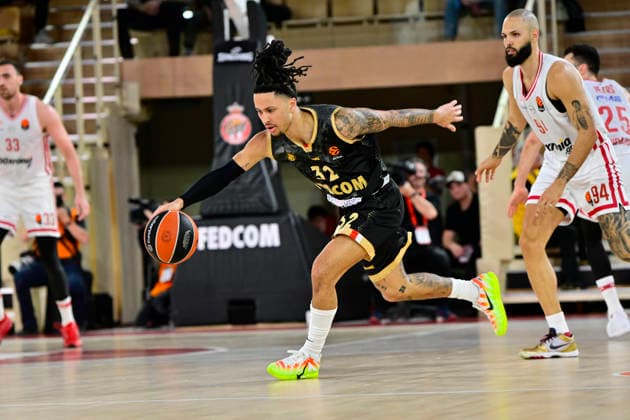 BASKET-BALL : AS Monaco VS Olympiakos - Turkish Airlines EuroLeague - 12 03 2026 Matthew Strazel (ASM) - Turkish Airlines EuroLeague match between AS Monaco and Olympiakos on March 12, 2026 at the Gaston-MÃ decin sports hall in Monaco MonacoMonaco  Copyright: xWilliamxCannarellax