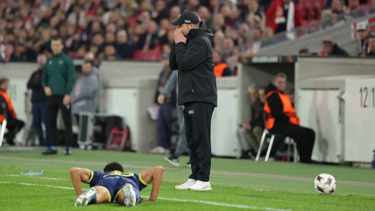 12.03.2026, Stuttgart, Fußball UEFA Europa League, Saison 2025-2026, VfB Stuttgart vs. FC Porto, Trainer Sebastian Hoeneß (VfB)