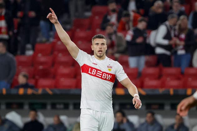 Ermedin Demirovic (VfB Stuttgart, 09) , Deutschland, Fussball, UEFA Europa League, Achtelfinale, 2025 2026, VfB Stuttgart vs. FC Porto, 12.03.2026, Stuttgart Arena Stuttgart Deutschland Copyright: xGrantxHubbsx