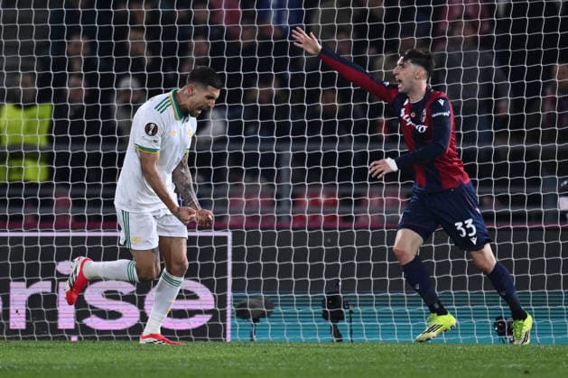Lorenzo Pellegrini of A.S. Roma celebrates after scoring the goal of 1-1 during the UEFA Europa League Round of 16 first leg football match between between Bologna F.C. and A.S. Roma at the Renato Dall Ara Stadium on March 12, 2026 in Bologna, Italy.  Copyright: xDomenicoxCippitelli IPAxSportx xipa-agency.netx xx IPA_72775638 IPA_Agency_IPA72775638