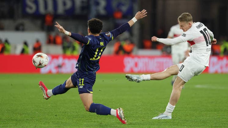 12.03.2026, Stuttgart, Fußball UEFA Europa League, Saison 2025-2026, VfB Stuttgart vs. FC Porto, Chris Führich (VfB)