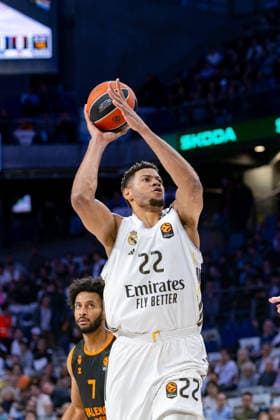 ESP: Real Madrid v Valencia Basket. Euroleague. Edy Tavares of Real Madrid during the Euroleague match, between Real Madrid and Valencia Basket played at Movistar Arena Stadium on March 12, 2026 in Madrid Spain Madrid Spain Basketball Copyright: xAlbaxPachecox xAgenciaxLOFx