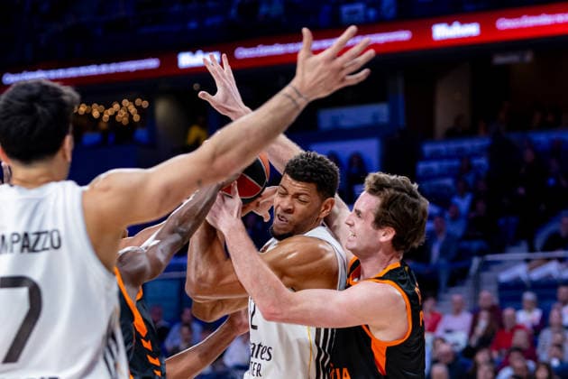 ESP: Real Madrid v Valencia Basket. Euroleague. Edy Tavares of Real Madrid during the Euroleague match, between Real Madrid and Valencia Basket played at Movistar Arena Stadium on March 12, 2026 in Madrid Spain Madrid Spain Basketball Copyright: xAlbaxPachecox xAgenciaxLOFx