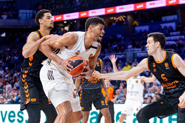 ESP: Real Madrid v Valencia Basket. Euroleague. Edy Tavares of Real Madrid during the Euroleague match, between Real Madrid and Valencia Basket played at Movistar Arena Stadium on March 12, 2026 in Madrid Spain Madrid Spain Basketball Copyright: xAlbaxPachecox xAgenciaxLOFx
