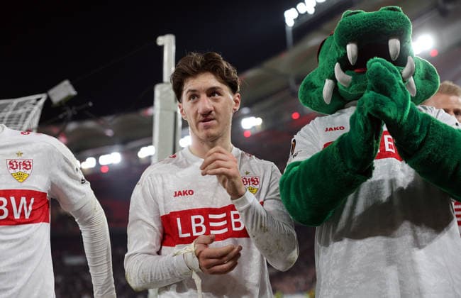 12.03.26 VfB Stuttgart - FC Porto Deutschland, Stuttgart, 12.03.2026, Fussball, UEFA Europa League, Achtelfinale, VfB Stuttgart - FC Porto: Angelo Stiller (VfB Stuttgart).