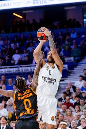 ESP: Real Madrid v Valencia Basket. Euroleague. Trey Lyles of Real Madrid during the Euroleague match, between Real Madrid and Valencia Basket played at Movistar Arena Stadium on March 12, 2026 in Madrid Spain Madrid Spain Basketball Copyright: xAlbaxPachecox xAgenciaxLOFx