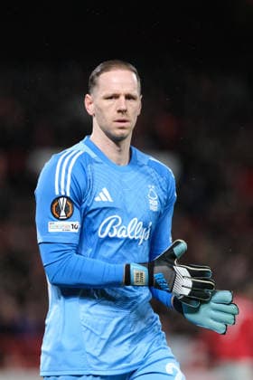 Matz Sels of Nottingham Forest seen during the UEFA Europa league football match between Nottingham Forest and FC Midtjylland at City Ground in Nottingham. Copyright: xPaulxBonserx xSportsxPressxPhotox Sportspressphoto_SPR108520