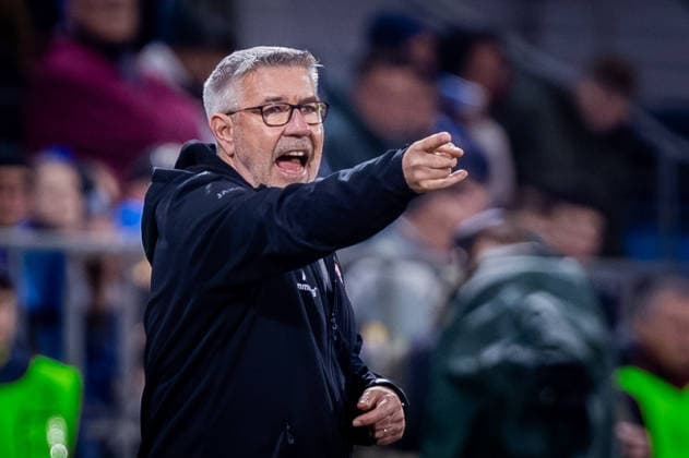 SIGMA OLOMOUC - MAINZ Head coach of Mainz Urs Fischer during the 1st leg Round of 16 of UEFA Conference league football match between Sigma Olomouc and 1. FSV Mainz 05. Olomouc, Czechia, March 12, 2026. Photo by Branislav Racko Copyright: xx 080A7477