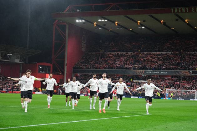 FC Midtjylland prior to kick off during the UEFA Europa league football match between Nottingham Forest and FC Midtjylland at City Ground in Nottingham. Copyright: xPaulxBonserx xSportsxPressxPhotox Sportspressphoto_SPR108526