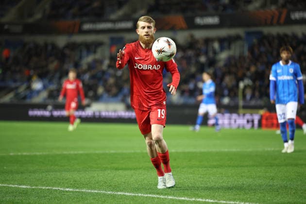 12.03.2026, xrekx, Fussball UEFA Europa League, KRC Genk - SC Freiburg v.l. Niklas Beste (SC Freiburg) (DFL DFB REGULATIONS PROHIBIT ANY USE OF PHOTOGRAPHS as IMAGE SEQUENCES and or QUASI-VIDEO) Genk