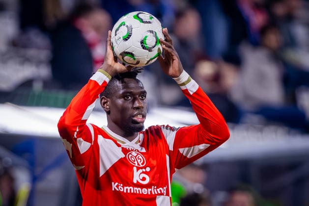 SIGMA OLOMOUC - MAINZ Danny Da Costa of Mainz during the 1st leg Round of 16 of UEFA Conference league football match between Sigma Olomouc and 1. FSV Mainz 05. Olomouc, Czechia, March 12, 2026. Photo by Branislav Racko Copyright: xx 080A7917