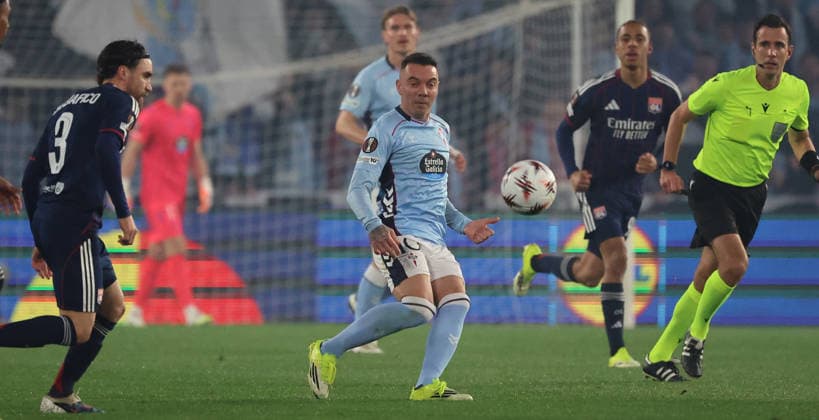 ESP: Real Celta v Olympique Lyonnais, EuropaLeague, 12 March 2026 Iago Aspas of Real Club Celta de Vigo in action during the UEFA Europe League KO poff, 2st leg between Real Club Celta de Vigo and Olympique Lyonnais at Stadium Municipal ABANCA Balaidos on March 12,2026 in Vigo (Spain) (Photo by Luis de la Mata SportPix Sipa USA Vigo Stadium Municipal Balaidos ABANC Galicia Spain Copyright: xLuisxdexlaxMatax xsportPix.org.ux
