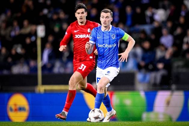 KRC Genk v Freiburg - UEFA Europa League GENK, BELGIUM - MARCH 12 : Heynen Bryan midfielder of KRC Genk during the UEFA Europa League 2025 26 round of 16 match first leg between KRC Genk and Freiburg on March 12, 2026 in Genk, Belgium, 12 03 2026  Copyright: xTomasxSiskx