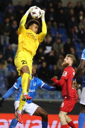 12.03.2026, xrekx, Fussball UEFA Europa League, KRC Genk - SC Freiburg v.l. Tobias Lawal (KRC Genk) (DFL DFB REGULATIONS PROHIBIT ANY USE OF PHOTOGRAPHS as IMAGE SEQUENCES and or QUASI-VIDEO) Genk