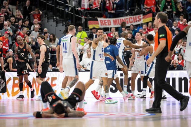 Basketball, Euroleague, 20260312, FC Bayern München - Anadolu Efes Istanbul. Im Bild Schlussjubel Nick WEILER-BABB (Istanbul, 8). München SAP Garden Bayern Deutschland Copyright: Passion2Press.dex xMarkusxFischex