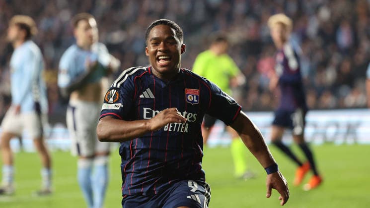 ESP: Real Celta v Olympique Lyonnais, EuropaLeague, 12 March 2026 Endrick of Olympique Lyonnais celebrates your first goal in action during the UEFA Europe League KO poff, 2st leg between Real Club Celta de Vigo and Olympique Lyonnais at Stadium Municipal ABANCA Balaidos on March 12,2026 in Vigo (Spain) (Photo by Luis de la Mata SportPix Sipa USA Vigo Stadium Municipal Balaidos ABANC Galicia Spain Copyright: xLuisxdexlaxMatax xsportPix.org.ux