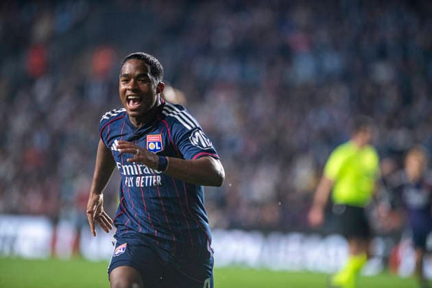 Jugada primera parte 9 Endrick, Celebration first goal, UEFA EUROPE LEAGUE Round 16 Eight Finals First Leg match between RC CELTA VS OLYMPIQUE DE LYON at VIGO Stadium ABANCA BALAIDOS Spain 12 march 2026 Copyright: xLuisxLorenzox