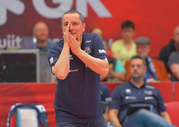 12.3.2026, Chieris head coach Nicola Negro, Volleyball, CEV-Cup, Halbfinale, Dresdner SC - Reale Mutua Fenera Chieri, (c) Dresden