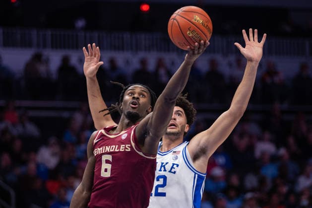 ACC Mens Basketball Championship: Florida State Vs Duke Mar 12 March 12, 2026: Florida State Seminoles guard Robert McCray V. (6) shoots the ball during the first half against the Duke Blue Devils in the 2026 ACC Men s Basketball Championship at Spectrum Center in Charlotte, NC. (Scott Kinser CSM) (Credit Image: Â Scott Kinser Cal Media) Charlotte Nc United States EDITORIAL USE ONLY Copyright: xx ZUMA-20260312_zma_c04_157.jpg ScottxKinserx csmphotothree479766
