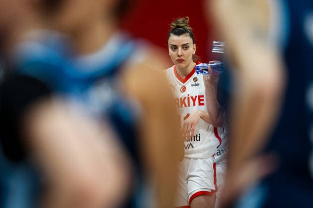 Turkiye vs Argentina Women s Basketball World Cup 2026 Qualifying Tournaments Elif Bayram of Turkiye national team, Nationalteam looks on during a challenge break during the Women s Basketball World Cup 2026 Qualifying Tournaments Groupe Phase - Group A between Turkiye National Team and Argentina National Team at Turkcell Basketball Development Center on March 12, 2026 in Istanbul, Turkey. Istanbul Istanbul Turkey Copyright: xBurakxBasturkx