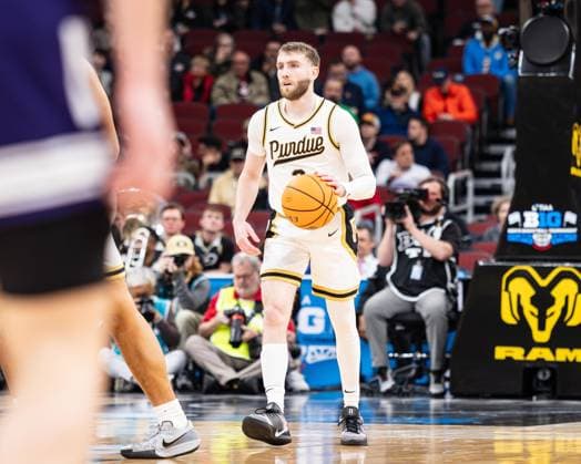 March 12, 2026, Chicago, Illinois, USA: Purdue basketball player BRADEN SMITH dribbles the ball up the court during the third round game of the 2026 TIAA Big Ten Men s Basketball Tournament against Northwestern at the United Center. 2026 TIAA Big Ten Men s Basketball Tournament: Purdue 81: Northwestern: 68  - ZUMAw173 20260312_zsp_w173_047 Copyright: xLukexWelshx