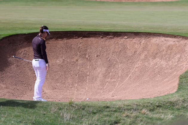 GOLF AUSTRALIAN OPEN WOMEN, Hannah Green of Australia gets trapped in a bunker during the 2026 Women s Australian Open at Kooyonga Golf Club in Adelaide, Friday, March 13, 2026. ( NO ARCHIVING, EDITORIAL USE ONLY ADELAIDE SA AUSTRALIA  Copyright: xMATTxTURNERx 20260313156794334966