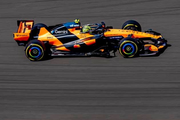 SHANGHAI - Formula 1 driver Lando Norris of McLaren Mastercard Formula 1 Team during the Formula 1 China Shanghai free practice and sprint qualifying at the Shanghai International Circuit on March 13, 2025 in Shanghai, China. (Photo by DeFodi Images) -