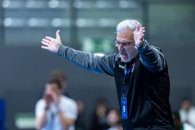 March 12, 2026, Pavilhão Multiusos de Odivelas, Lisbon, Portugal, EHF Champions League 2025 26: Sporting CP vs CS Dinamo Bucuresti; Head Coach Paulo Pereira of CS Dinamo Bucuresti Copyright: HMBxMedia CarlosxSilva