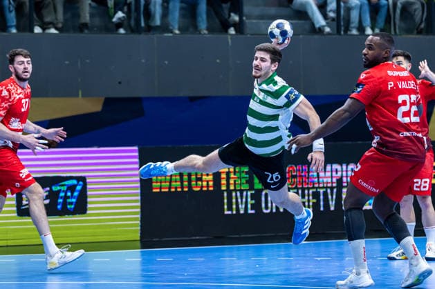 March 12, 2026, Pavilhão Multiusos de Odivelas, Lisbon, Portugal, EHF Champions League 2025 26: Sporting CP vs CS Dinamo Bucuresti; Filipe Monteiro of Sporting CP Copyright: HMBxMedia CarlosxSilva