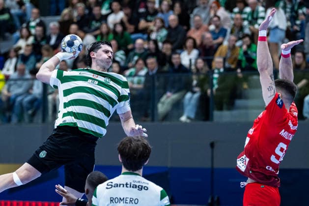 March 12, 2026, Pavilhão Multiusos de Odivelas, Lisbon, Portugal, EHF Champions League 2025 26: Sporting CP vs CS Dinamo Bucuresti; Salvador Salvador of Sporting CP Copyright: HMBxMedia CarlosxSilva