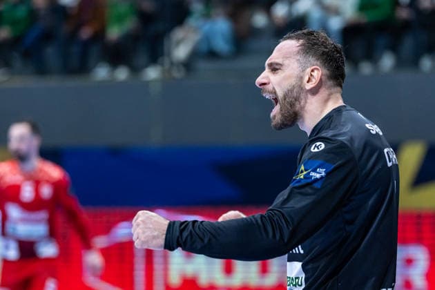 March 12, 2026, Pavilhão Multiusos de Odivelas, Lisbon, Portugal, EHF Champions League 2025 26: Sporting CP vs CS Dinamo Bucuresti; Vladimir Cupara of CS Dinamo Bucuresti Copyright: HMBxMedia CarlosxSilva