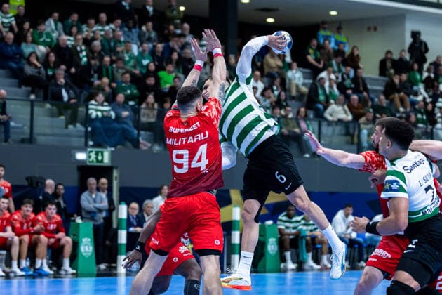 March 12, 2026, Pavilhão Multiusos de Odivelas, Lisbon, Portugal, EHF Champions League 2025 26: Sporting CP vs CS Dinamo Bucuresti; Francisco Costa of Sporting CP Copyright: HMBxMedia CarlosxSilva