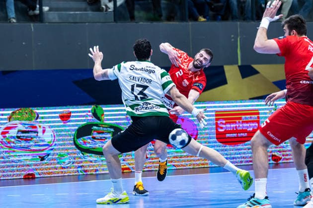 March 12, 2026, Pavilhão Multiusos de Odivelas, Lisbon, Portugal, EHF Champions League 2025 26: Sporting CP vs CS Dinamo Bucuresti; Branko Vujovic of CS Dinamo Bucuresti Copyright: HMBxMedia CarlosxSilva