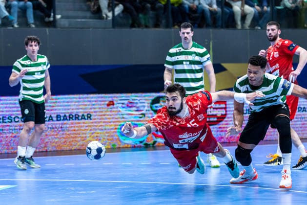 March 12, 2026, Pavilhão Multiusos de Odivelas, Lisbon, Portugal, EHF Champions League 2025 26: Sporting CP vs CS Dinamo Bucuresti; Miklós Rosta of CS Dinamo Bucuresti Copyright: HMBxMedia CarlosxSilva
