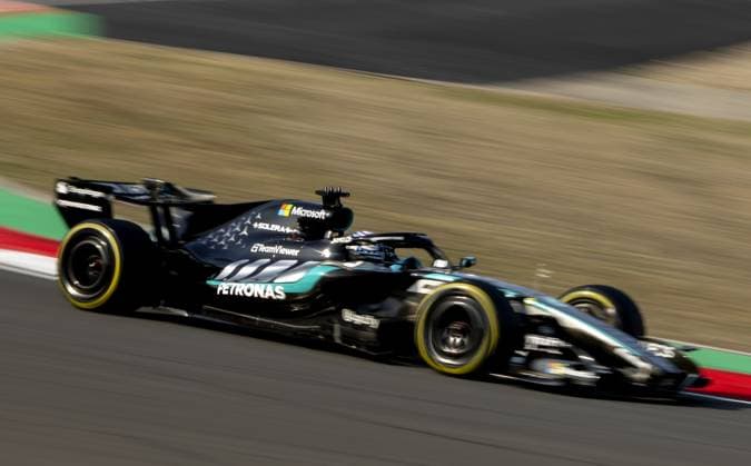 SHANGHAI - George Russell (Mercedes) in action during the sprint qualifying at the Shanghai International Circuit ahead of the Chinese Grand Prix. SANDER KONING ANP xVIxANPxSportx xxANPxIVx 553199170 originalFilename: 553199170.jpg