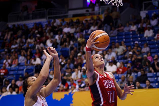 Basketball, Frauen, WM-Quali, USA - Puerto Rico 2026 World Cup Qualifying Tournament - USA Women s national team, Nationalteam v Puerto Rico Rae Burrell 11 plays during the game at the 2026 FIBA World Cup Qualifying Tournament between USA and Puerto Rico in San Juan, Puerto Rico, on March 12, 2026, at Coliseo Jose Miguel Agrelot. San Juan Puerto Rico  Copyright: xEdgardoxMedinax originalFilename:medinamillan-notitle260312_npzN7.jpg