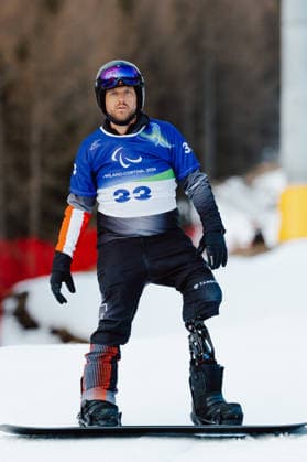 PARALYMPICS - Winter Paralympics Milano Cortina 2026 CORTINA D AMPEZZO,ITALY,13.MAR.26 - PARALYMPICS, SNOWBOARD - Paralympic Winter games, Winterspiele,Spiele, Summer games Milano Cortina 2026, banked slalom, men. Image shows Rene Eckhart (AUT).  GEPAxpictures xMatthiasxTrinkl