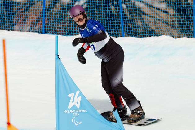 PARALYMPICS - Winter Paralympics Milano Cortina 2026 CORTINA D AMPEZZO,ITALY,13.MAR.26 - PARALYMPICS, SNOWBOARD - Paralympic Winter games, Winterspiele,Spiele, Summer games Milano Cortina 2026, banked slalom, men. Image shows Markus Schmidhofer (AUT).  GEPAxpictures xMatthiasxTrinkl