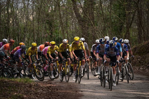 The race during the 184-kilometer Stage 5 of the Tirreno-Adriatico cycling race from Marotta-Mondolfo to Mombaroccio - Italy,- Friday, March 13, 2026. - cycling .  Copyright: xMarcoxAlpozzi LaPressex