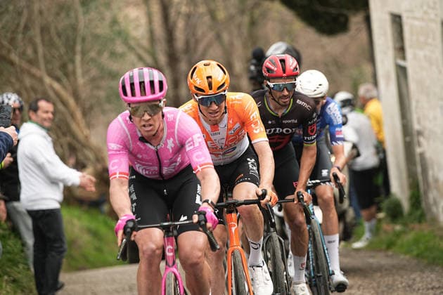Valgren Michael Of Ef Education - Easypost and Alaphilippe Julian Of Tudor Pro Cycling Team during the 184-kilometer Stage 5 of the Tirreno-Adriatico cycling race from Marotta-Mondolfo to Mombaroccio - Italy,- Friday, March 13, 2026. - cycling .  Copyright: xMarcoxAlpozzi LaPressex