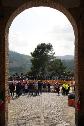 The race during the 184-kilometer Stage 5 of the Tirreno-Adriatico cycling race from Marotta-Mondolfo to Mombaroccio - Italy,- Friday, March 13, 2026. - cycling .  Copyright: xMassimoxPaolone LaPressex