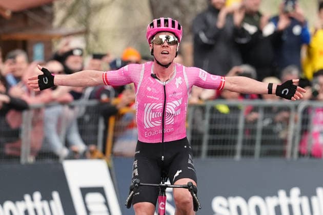 Valgren Michael Of Ef Education - Easypost during the 184-kilometer Stage 5 of the Tirreno-Adriatico cycling race from Marotta-Mondolfo to Mombaroccio - Italy,- Friday, March 13, 2026. - cycling .  Copyright: xMassimoxPaolone LaPressex