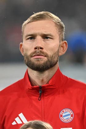 KONRAD LAIMER, Bayern Munchen, Champions League 2025-26, Atalanta-Bayern Monaco Munchen 1-6, primo piano, head shot, portrait, close up, single shot CHAMPIONS LEAGUE 2025-26 ATALANTA-BAYERN MONACO 1-6