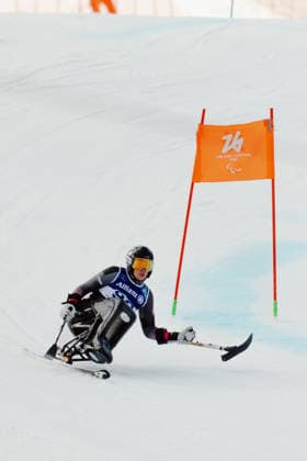 PARALYMPICS - Winter Paralympics Milano Cortina 2026 CORTINA D AMPEZZO,ITALY,13.MAR.26 - PARALYMPICS, SNOWBOARD - Paralympic Winter games, Winterspiele,Spiele, Summer games Milano Cortina 2026, banked slalom, men. Image shows Sebastian Rigby (AUT).  GEPAxpictures xMatthiasxTrinkl