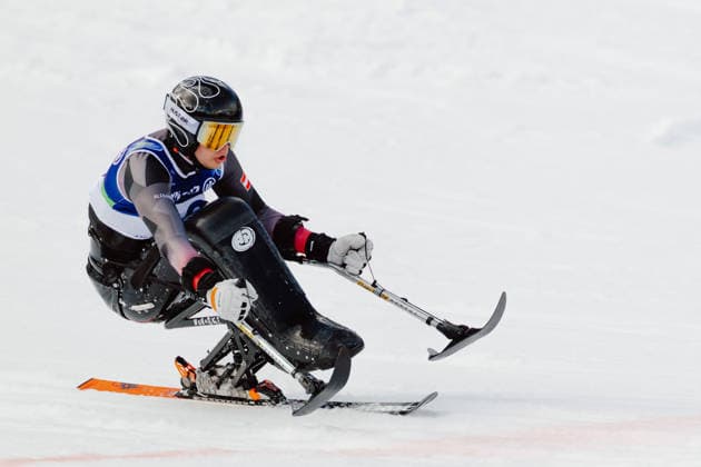 PARALYMPICS - Winter Paralympics Milano Cortina 2026 CORTINA D AMPEZZO,ITALY,13.MAR.26 - PARALYMPICS, SNOWBOARD - Paralympic Winter games, Winterspiele,Spiele, Summer games Milano Cortina 2026, banked slalom, men. Image shows Sebastian Rigby (AUT).  GEPAxpictures xMatthiasxTrinkl