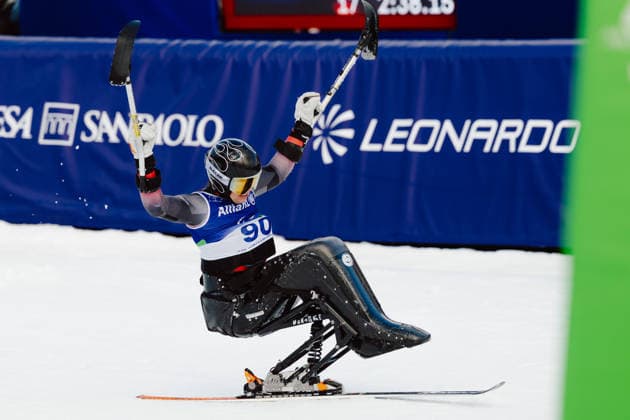 PARALYMPICS - Winter Paralympics Milano Cortina 2026 CORTINA D AMPEZZO,ITALY,13.MAR.26 - PARALYMPICS, SNOWBOARD - Paralympic Winter games, Winterspiele,Spiele, Summer games Milano Cortina 2026, banked slalom, men. Image shows Sebastian Rigby (AUT).  GEPAxpictures xMatthiasxTrinkl